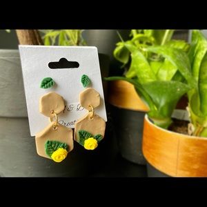 Handmade clay earrings